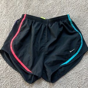 Nike Women's Tempo Dry Core Running Shorts- Black with Neon Detail